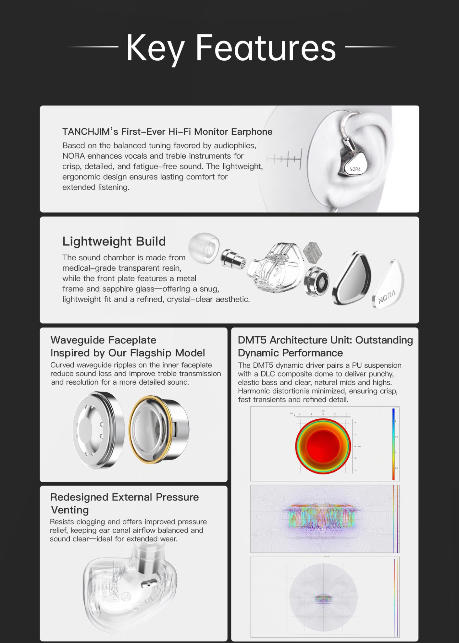 NORA - TANCHJIM | DMT5架构单动圈 | 入耳式HIFI监听耳机